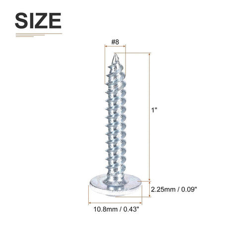 Self Tapping Screws No 8 X 1 Inch Phillips Flat Head Carbon Steel 50 Pack High Strength Quick Tap Wood Metal Plastic Screws