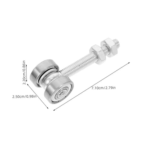 Heavy Duty Stainless Steel Sliding Door Pulley With Double Bearing Track Roller, 7.10cm long, designed for smooth barn door operation.