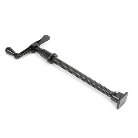 Beefy Heavy Duty 12 Inch Press Screw With Acme Thread And Crank Handle Steel Construction In Black Baked Enamel Removable Swivel Base