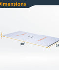 Dimensions of Arachni-Flex 24 By 48 Inch Waterproof PVC Foldable Workbench Tabletop with dog holes and insert locks
