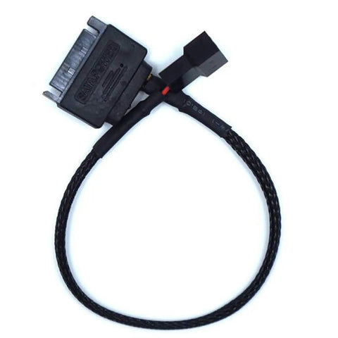 SATA To 3 Pin Or 4 Pin PWM PC Case Fan Power Adapter Cable With 15 Pin SATA Connector Converts 12V Fans To 3 Pin And 4 Pin PWM