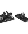 Heavy Duty Stainless Steel Door Catch Spring Loaded Mechanism For Double Roller Lock Smooth Operation Perfect For RV Camper Boat Secure Latch in black.