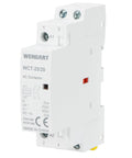 Top Shelf 25A AC Contactor 2NO 2 Pole 120V Coil DIN Rail Mount, compact white relay for heavy load control.