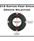 Raptor Peep Sight Three Sixteenths Inch Black With Dual Thirty Five And Forty Degree String Groove Angles diagram
