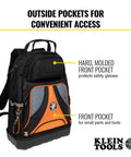 Beefy Heavy Duty Tool Backpack Pro with 39 Pockets and Molded Bottom for Big Power Tool Storage, Tradesman Level Tool Bag