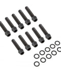Premium Wheel Stud Kit 1/2-20 Thread x 2.5 Inch Long Screw-In Allen Head Steel Black Oxide Finish With Washers Included For Direct OE Replacement And Easy Install Upgrade Your Ride Today, black studs with washers
