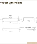 Automatic Fire Door Closer For 36 Inch Doors With Aluminum Hydraulic System dimensions illustration
