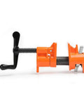 Side view of Six Pack Of Adjustable Clamp Fixtures For Three Quarter Inch Black Pipe Perfect For Metalworking And Woodworking Frames