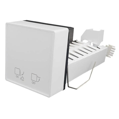 Ice Maker Assembly Replacement For Refrigerators 241798231 Easy Install Replaces 5303320545 AP6332951, front view with harness visible