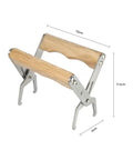 Beekeeping Frame Gripper and Frame Lifter Tool Stainless Steel Frame Holder With Wood Handle, 13x9.5x5cm, side angle view