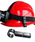 Hard Hat Headlamp Clips for Easy Mounting on Narrow Edged Helmets, Durable Clips to Secure Your Headlamp, 10 Pack Shown with Helmet