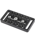 Universal Camera Cheese Plate Mounting Bracket With Quarter And Three Eighth Mounting Studs For Camera Cage with threaded holes.