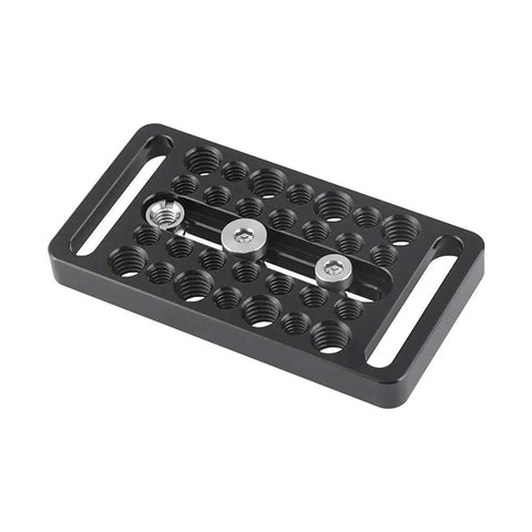 Universal Camera Cheese Plate Mounting Bracket With Quarter And Three Eighth Mounting Studs For Camera Cage with threaded holes.