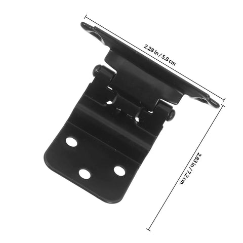 No Fuss Soft Closing Cabinet Hinge With Built In Spring Self Closing Door Closer, 2.28 inch black metal hinge with holes