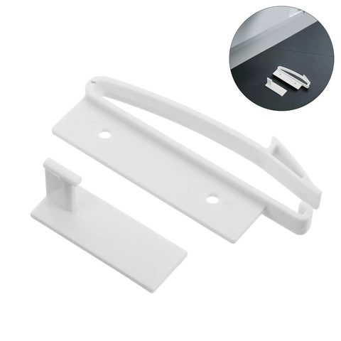 5 Pack Invisible Childproof Drawer Locks For Cabinets And Furniture, Damage Free Adhesive Latches, white set shown flat