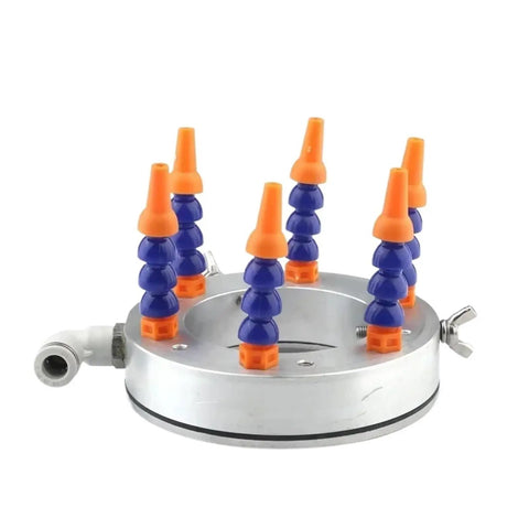 Rock Solid Spindle Cooling Ring 105mm Universal Spray Nozzle For Cnc Mills And Stone Carving Tools Built Tough To Crush Heat, featuring six flexible coolant hoses.