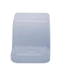 4 Pack 3/4 Inch White Plastic Drawer Slide Spacers Cabinet Side Shims for aligning kitchen cabinets, shown from the front.