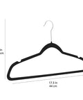 Dimensions of Slim Velvet Non Slip Space Saving Suit Hangers For Closet Organization 30 Pack Black And Silver
