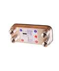 Badass Water To Water Brazed Plate Heat Exchanger For Floor Heating Commercial Refrigeration And Industrial Cooling, side view showing ports.