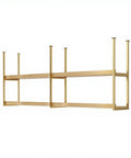 Heavy Duty Floating Shelf Brackets With Screws Hella Sturdy Wrought Iron Wall Mounts For Kitchen And Dining Room Space Saving Diy Shelving Supports That Delivers Legit Home Organization with modern gold finish.