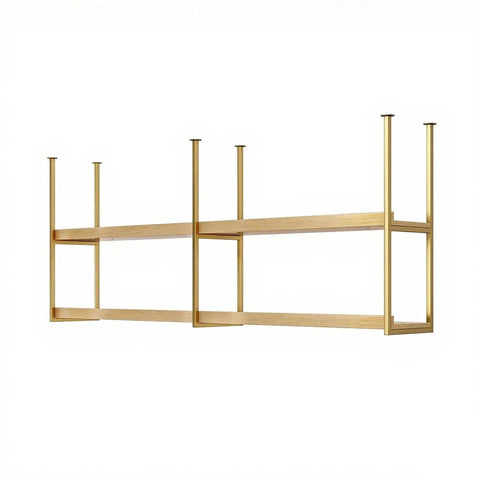 Heavy Duty Floating Shelf Brackets With Screws Hella Sturdy Wrought Iron Wall Mounts For Kitchen And Dining Room Space Saving Diy Shelving Supports That Delivers Legit Home Organization with modern gold finish.