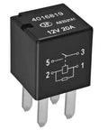 Ultra Micro ISO Automotive Relay Pack Of 4 12V DC 20A 4 Pin general purpose relay for ATVs and UTVs, black with printed diagram