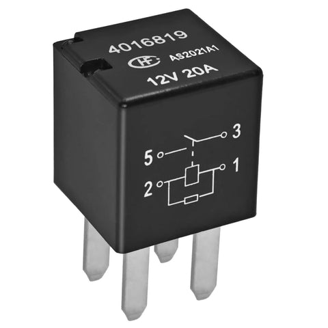 Ultra Micro ISO Automotive Relay Pack Of 4 12V DC 20A 4 Pin general purpose relay for ATVs and UTVs, black with printed diagram