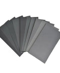 15-Piece Wet And Dry Sandpaper Set With Silicon Carbide Sheets For Metal Wood Glass And Plastic Polishing Grits 200-3000 fanned out view
