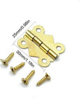 Butterfly Butt Hinge Set With Screws, Iron Door And Cabinet Hinges, DIYers Friendly Size 25x30mm, shown with screws