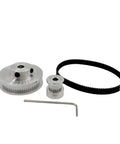 Heavy Duty 60 Tooth 3:1 Ratio Timing Belt Pulley Kit With Tensioner Wheel, Precision Aluminum Synchronous Gears For CNC Makers And Smooth Gear Drive Up To 12mm Bore, with belt
