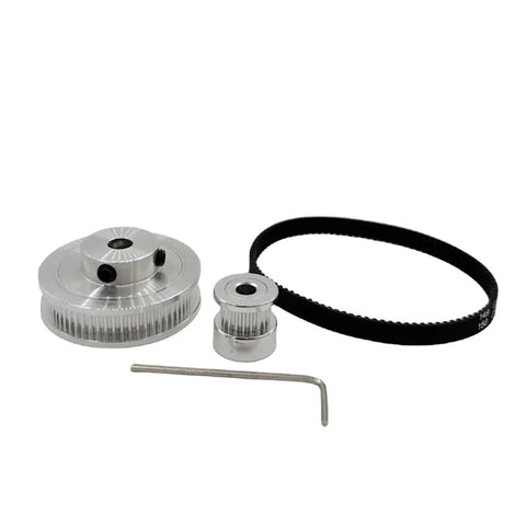 Heavy Duty 60 Tooth 3:1 Ratio Timing Belt Pulley Kit With Tensioner Wheel, Precision Aluminum Synchronous Gears For CNC Makers And Smooth Gear Drive Up To 12mm Bore, with belt