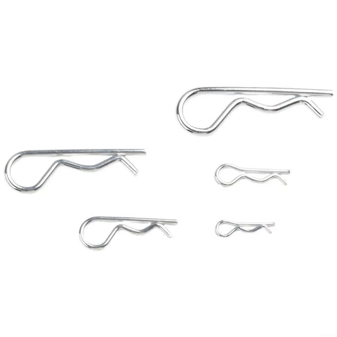 Heavy Duty 100 Pc R Cotter Pin Set Galvanized Carbon Steel Cotter Pins In 6 Sizes M1 To M2.5 For Tractors Trailers Cars And Machinery