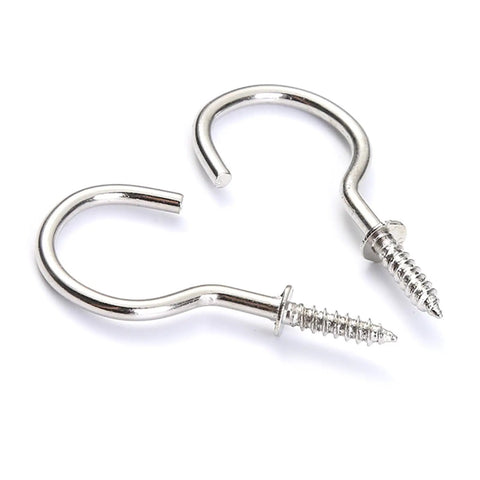 Heavy Duty Bulk Pack Of One Hundred Rock Solid Steel Eye Screw Ceiling Hooks For Indoor Outdoor Wall Hanging Art Decor And Keys Top Notch Build No Sweat Install, two steel eye screw hooks