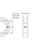 Double Split Shaft Collar One And One Half Inch Bore With Black Oxide Finish, Clamp-On Set Screw Collar For Heavy Duty Machinery And Industrial Systems, Built-To-Last Carbon Steel, 2 Pack, 2-3/8" OD