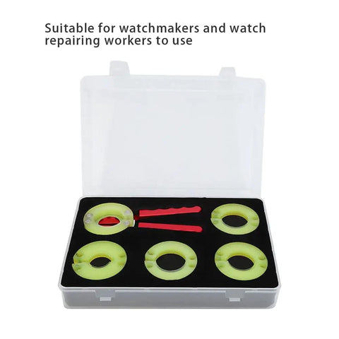 5 Piece Bezel Opener Tool Kit For Watches With Precision Gear Ring Opener And Elastic Rubber Band Safety in open case