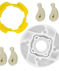 Washer Short Cam Agitator Repair Kit 285809 Replacement Part For Top Load Washers, yellow ring and white dogs