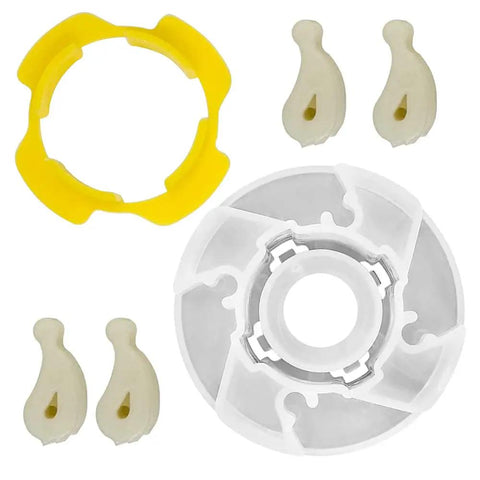 Washer Short Cam Agitator Repair Kit 285809 Replacement Part For Top Load Washers, yellow ring and white dogs