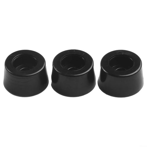 Three black pads included in Heavy Duty Metal Wall Mount Bracket With Screws And Pads For Secure Dartboard Hanging On Wall Backboard Or Cabinet