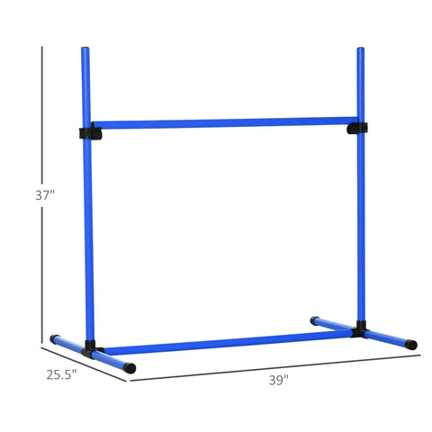 4 Piece Dog Agility Jump Set With Adjustable Heights For Versatile Training, ABS Construction For Durability, blue jump dimensions