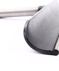 12-inch stainless steel lathe tool rest for woodworking; close-up view shows 1-inch post diameter.