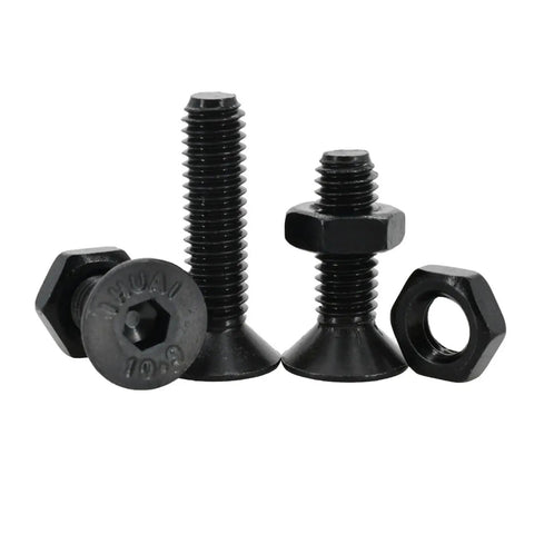 All In One Flat Head Hex Socket Screw Nut Kit For M6 Bolts And Nuts Heavy Duty Hardware Set with black flat head screws and nuts
