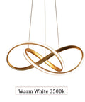 Dimmable Pendant Light With Remote Dope Modern Gold Chandelier LED Lamp 3 Color Temperatures 50cm Ceiling Fixture