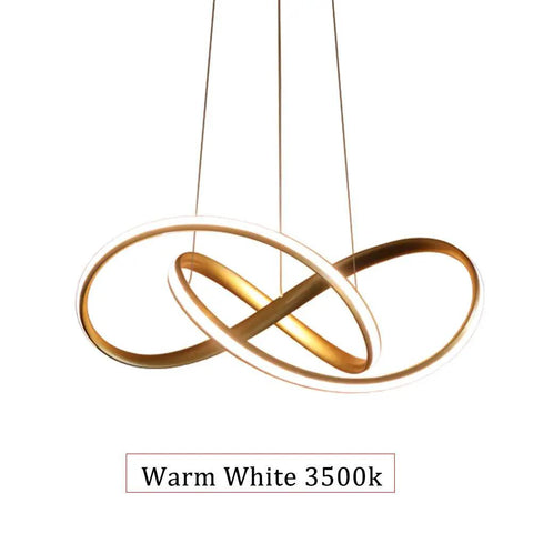 Dimmable Pendant Light With Remote Dope Modern Gold Chandelier LED Lamp 3 Color Temperatures 50cm Ceiling Fixture