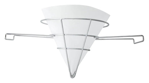 10 Inch Chrome Fryer Filter Stand Medium Pro Kitchen Accessory For Quick Oil Filtering, durable and compact metal frame with filter cone
