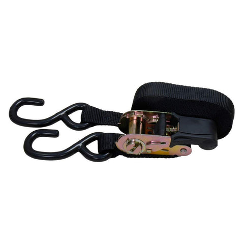 Beefy Heavy Duty Ratchet Tie Down Straps For Cargo 15 Foot Length 1 Inch Wide 500 Pound Load Capacity 1500 Pound Break Strength 12 Pack