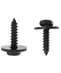 Pro Grade 10 Piece Badass Heavy Duty Self Tapping Screws Featuring Captive Loose Washers And Snappy 8Mm Hex Head Bolts For Wood And Steel At 4.8X19 Mm Lengths Coated In Sleek Matte Black, displayed on a white background.