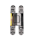 Invisible Hidden Hydraulic Door Closer With Quiet Soft Close Action Built Tough Automatic Self Closing Cross Hinge Hardware For Heavy Duty Cabinets In Clean White, showing detailed mechanism and design.