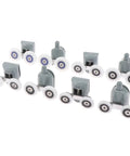 Top Shelf Shower Door Rollers Double Gliding Heavy Duty Zinc Alloy Pulleys, 12 pack of gray and white nylon gliders.