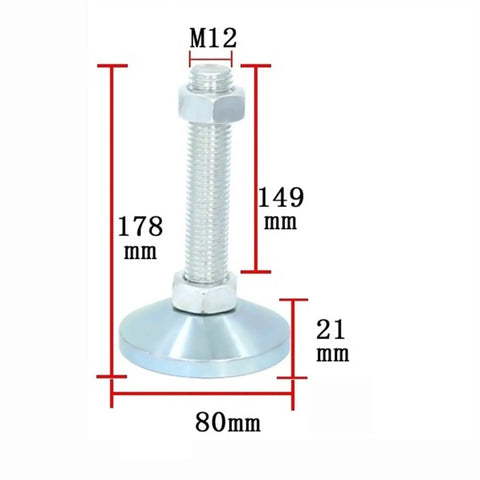 Beefy Heavy Duty Carbon Steel Leveling Screw Legs Set With 3.15 Inch Adjustable Feet For Furniture, Machinery, And Equipment