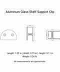 Glass Shelf Clip Clamp For 4 To 20mm Glass Thickness diagram showing dimensions and design details.